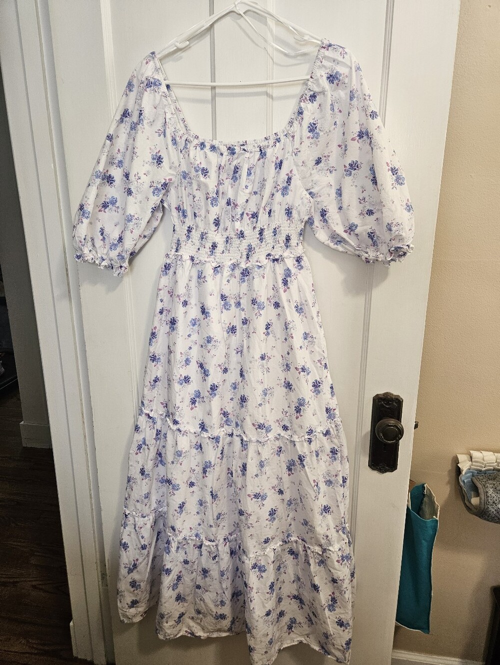 LoveShackFancy Target White Maxi Dress with Floral Print